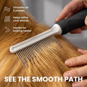 POODLIE Poodle Pet Detangling Dog & Cat Comb, Black