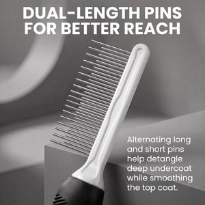 POODLIE Poodle Pet Detangling Dog & Cat Comb, Black