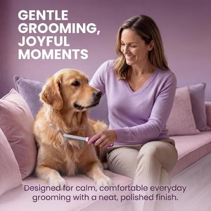 POODLIE Poodle Pet Detangling Dog & Cat Comb, Purple