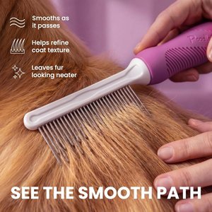 POODLIE Poodle Pet Detangling Dog & Cat Comb, Purple