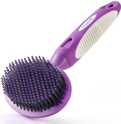 POODLIE Round Bristle Brush for Dogs & Cats, Purple
