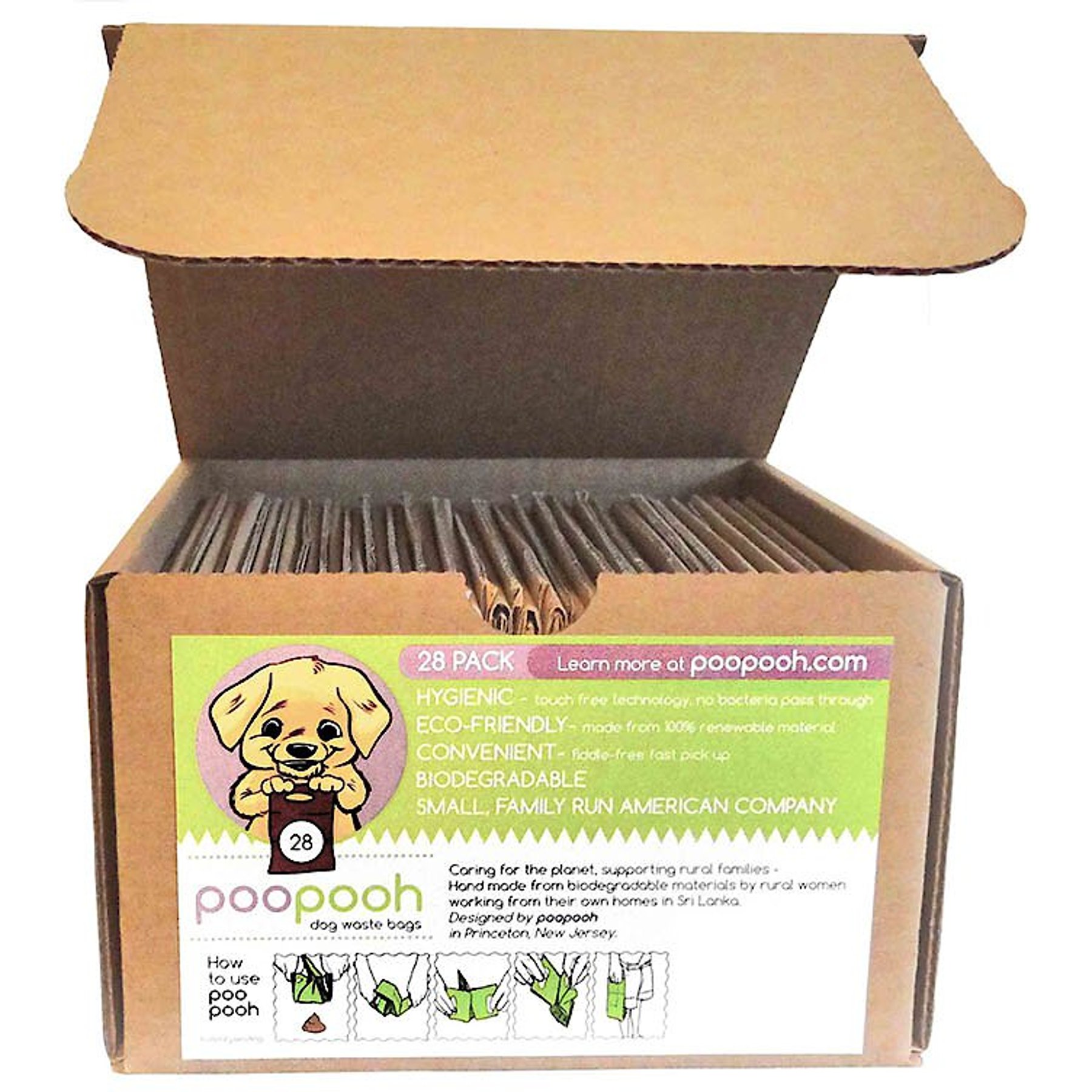 poopooh Dog Waste Bags & Bag Carrier Clip, 28 count
