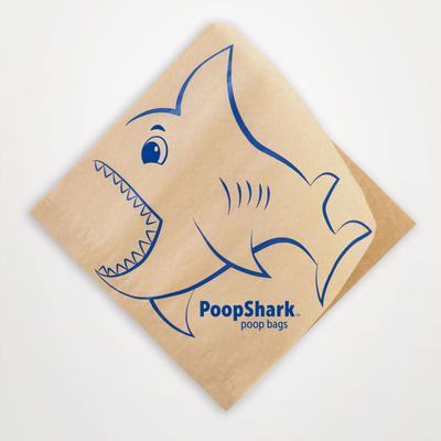 Show full view: PoopShark Paper Poop Bags for Dogs, Brown Kraft, 60 count slide 3 of 7
