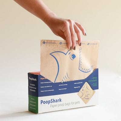 Show full view: PoopShark Paper Poop Bags for Dogs, Brown Kraft, 60 count slide 6 of 7