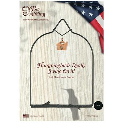 Show full view: Pop's Birding Charm Hummingbird Swing, Onyx slide 3 of 10