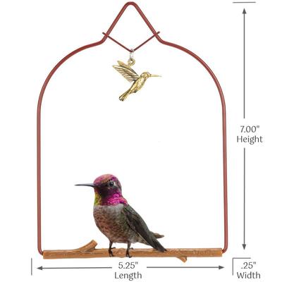 Show full view: Pop's Birding Charm Hummingbird Swing, Redwood slide 6 of 10