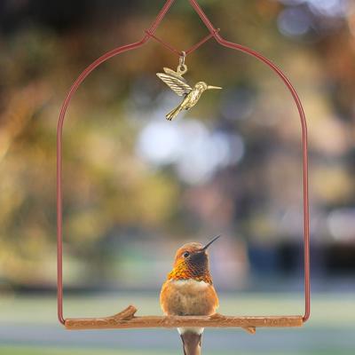 Show full view: Pop's Birding Charm Hummingbird Swing, Redwood slide 2 of 10