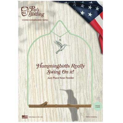 Show full view: Pop's Birding Charm Hummingbird Swing, Vintage Copper slide 3 of 10