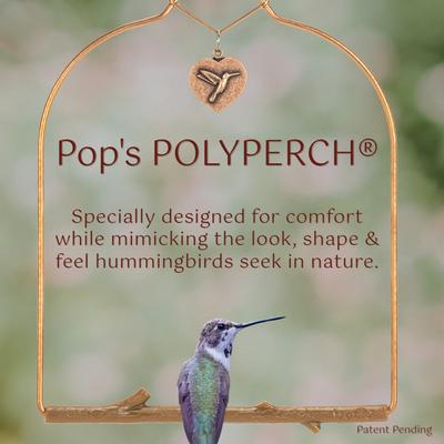 Show full view: Pop's Birding Copper Hummingbird Swing, Bark Brown Perch slide 4 of 10