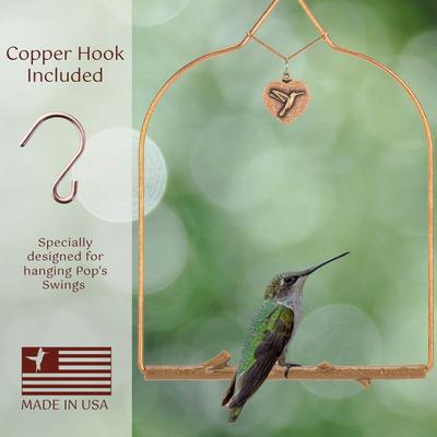 Show full view: Pop's Birding Copper Hummingbird Swing, Bark Brown Perch slide 5 of 10