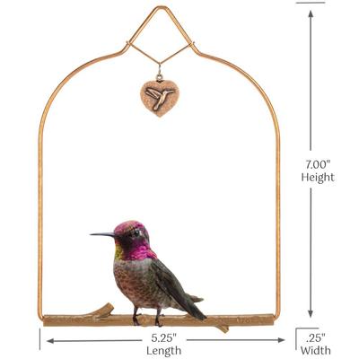 Show full view: Pop's Birding Copper Hummingbird Swing, Bark Brown Perch slide 6 of 10