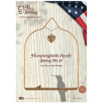 Show full view: Pop's Birding Copper Hummingbird Swing, Bark Brown Perch slide 3 of 10