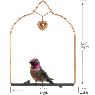 Show full view: Pop's Birding Copper Hummingbird Swing, Rustic Black Perch slide 6 of 10