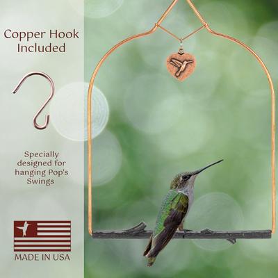 Show full view: Pop's Birding Copper Hummingbird Swing, Rustic Black Perch slide 5 of 10