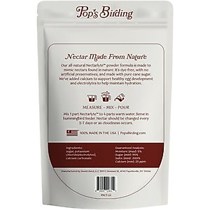 Pop's Birding Nectarlyte Nectar Powder Concentrate Hummingbird Food, 2-lb bag