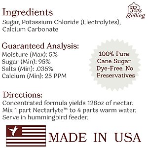Pop's Birding Nectarlyte Nectar Powder Concentrate Hummingbird Food, 2-lb bag