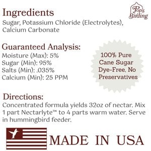 Pop's Birding Nectarlyte Nectar Powder Concentrate Hummingbird Food, 8-oz bag