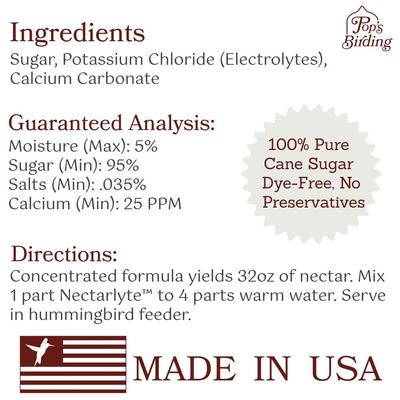 Show full view: Pop's Birding Nectarlyte Nectar Powder Concentrate Hummingbird Food, 8-oz bag slide 5 of 8