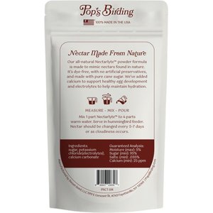 Pop's Birding Nectarlyte Nectar Powder Concentrate Hummingbird Food, 8-oz bag