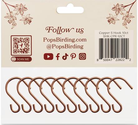Show full view: Pop's Birding Perfect Little Copper 'S' Hooks, 10 count slide 2 of 5