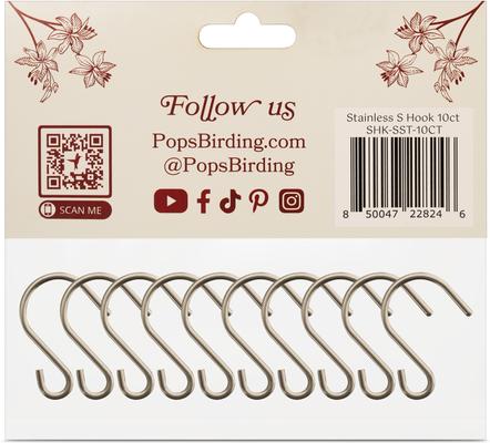 Show full view: Pop's Birding Perfect Little Stainless 'S' Hooks, 10 count slide 2 of 5