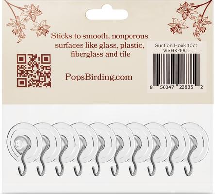 Show full view: Pop's Birding Perfect Little Suction Hooks, 10 count slide 2 of 5