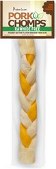 Pork Chomps 10-inch Braid Roasted Pork Skin & Peanut Butter Flavor Hard Dog Chew Treats