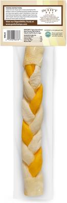 Show full view: Pork Chomps 10-inch Braid Roasted Pork Skin & Peanut Butter Flavor Hard Dog Chew Treats slide 3 of 9