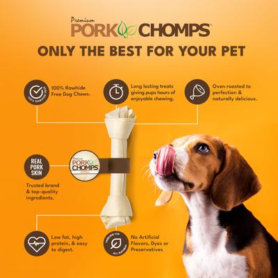 Show full view: Pork Chomps 11-in Baked Pork Skin Knot Chew Dog Treat, 1 count slide 5 of 8