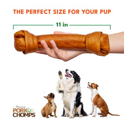 Show full view: Pork Chomps 11-in Roasted Pork Skin Knot Chew Dog Treat, 1 count slide 6 of 9