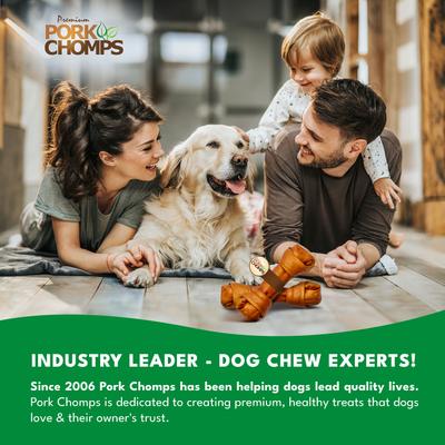 Show full view: Pork Chomps 11-in Roasted Pork Skin Knot Chew Dog Treat, 1 count slide 8 of 9