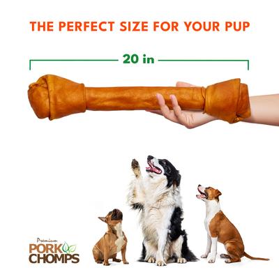 Show full view: Pork Chomps 20-in Roasted Pork Skin Knot Chew Dog Treat, 1 count slide 6 of 9