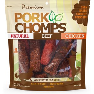 Pork Chomps 4-in Assorted Flavors Crunchy Bones Chew Dog Treats, 18 count