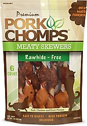 Pork Chomps 5-in Meaty Skewers Chew Dog Treats, 6 count