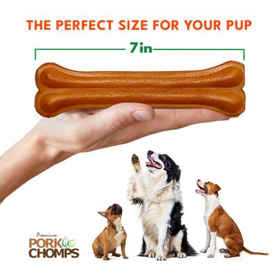 Show full view: Pork Chomps 7-in Roasted Pressed Pork Skin Bones Chew Dog Treats, 1 count slide 6 of 9