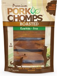 Pork Chomps 7-in Roasted Pressed Pork Skin Bones Chew Dog Treats, 5 count