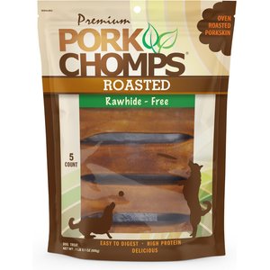 Pork Chomps 7-in Roasted Pressed Pork Skin Bones Chew Dog Treats, 5 count