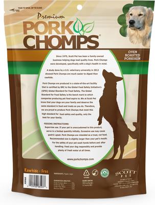 Show full view: Pork Chomps 7-in Roasted Pressed Pork Skin Bones Chew Dog Treats, 5 count slide 3 of 7