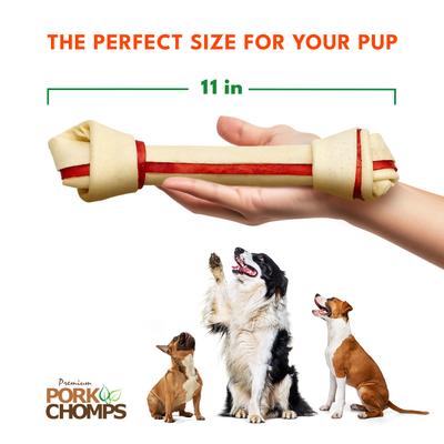 Show full view: Pork Chomps Bacon Flavor Knotz Dog Treats, 10 - 11 in, 4 count slide 6 of 11