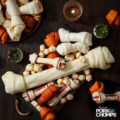 Show full view: Pork Chomps Bacon Flavor Knotz Dog Treats, 10 - 11 in, 4 count slide 9 of 11