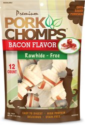 Pork Chomps Bacon Flavor Knotz Dog Treats, 2.5-in, 12 count