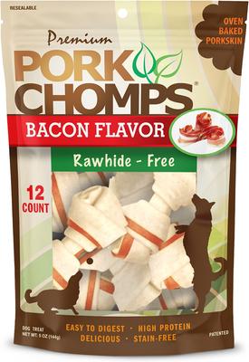 Show full view: Pork Chomps Bacon Flavor Knotz Dog Treats, 2.5-in, 12 count slide 1 of 10