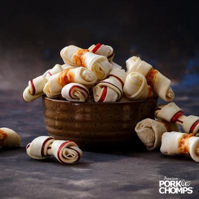 Show full view: Pork Chomps Bacon Flavor Knotz Dog Treats, 2.5-in, 12 count slide 7 of 10