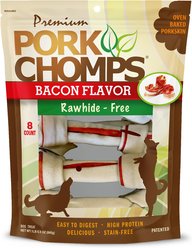 Pork Chomps Bacon Flavor Knotz Dog Treats, 6 - 7 in, 8 count
