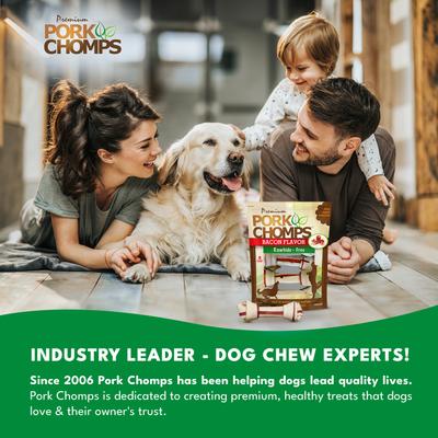 Show full view: Pork Chomps Bacon Flavor Knotz Dog Treats, 6 - 7 in, 8 count slide 8 of 11