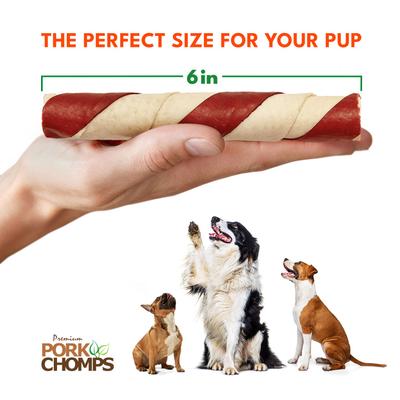 Show full view: Pork Chomps Bacon Flavor Twists Dog Treats, Large, 4 count slide 6 of 11