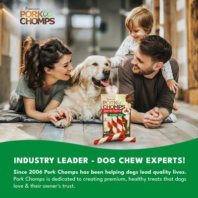 Show full view: Pork Chomps Bacon Flavor Twists Dog Treats, Large, 4 count slide 8 of 11