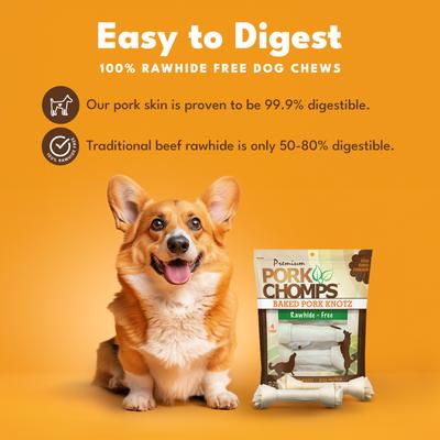 Show full view: Pork Chomps Baked Knotz Dog Treats, 10 - 11 in, 4 count slide 4 of 9