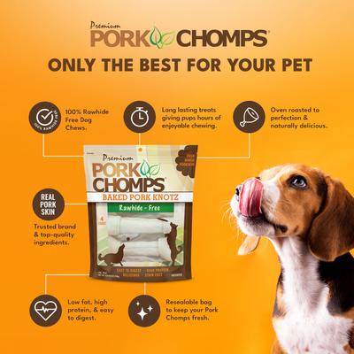 Show full view: Pork Chomps Baked Knotz Dog Treats, 10 - 11 in, 4 count slide 5 of 9