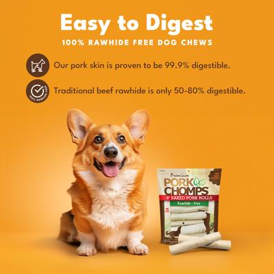 Show full view: Pork Chomps Baked Pork Rolls Dog Treats, 8-in, 18 count slide 4 of 11